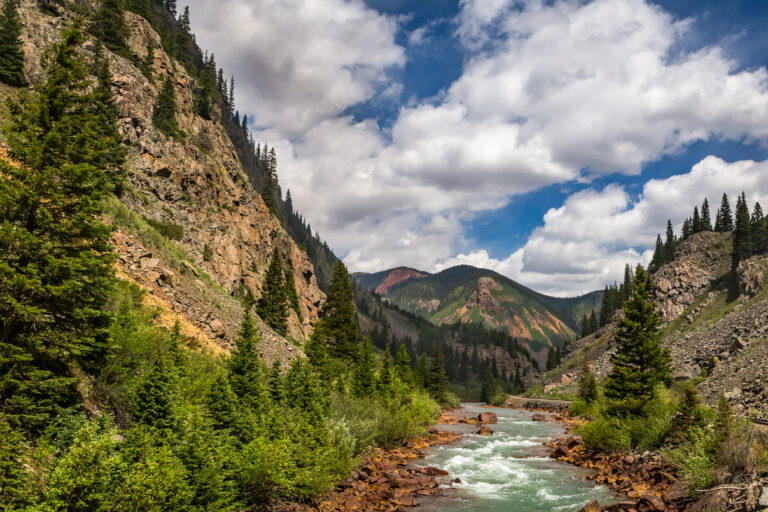 Animas River flowing through the mountains