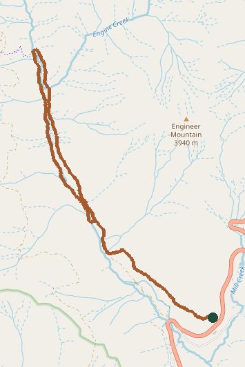 Mapped layout of Cascade Creek