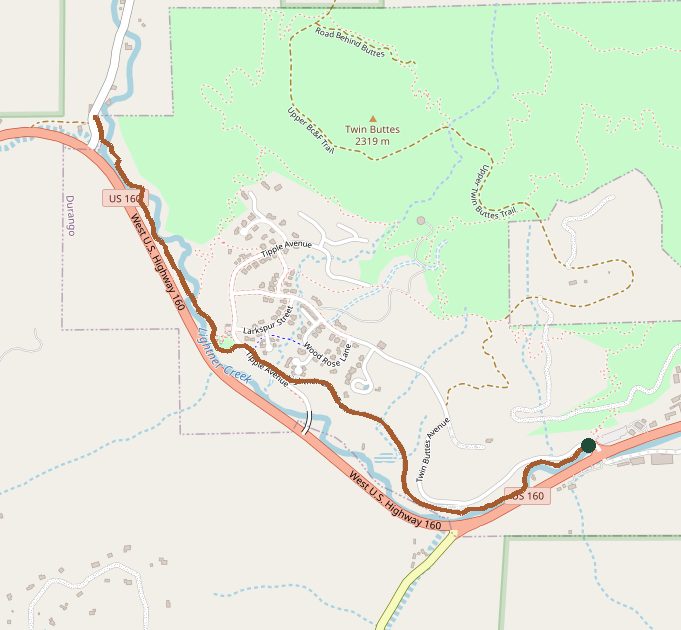 Mapped layout of Lightner Creek