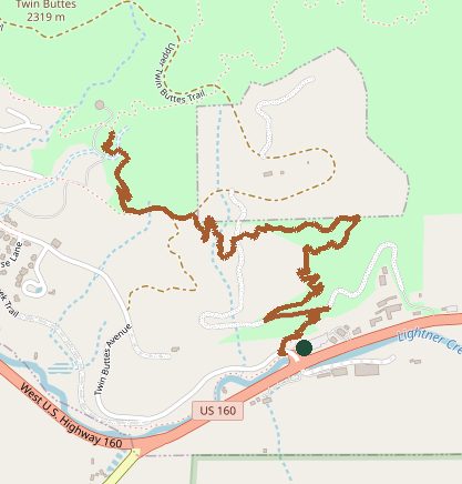 Mapped layout of Twin Buttes Trail