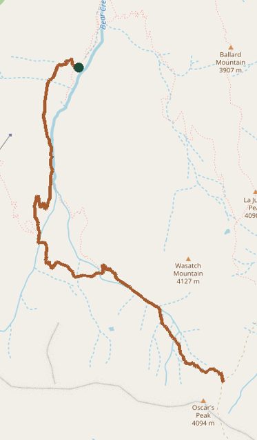 Mapped layout of Wasatch Trail