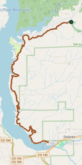 Mapped layout of McPhee Overlook Trail