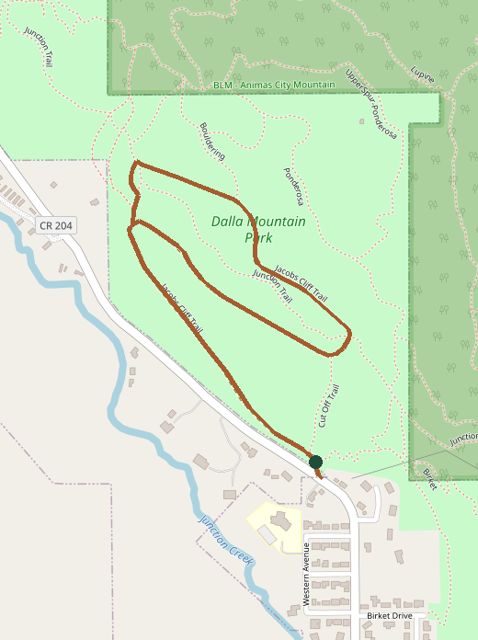 Mapped layout of Jacob’s Cliff Trail