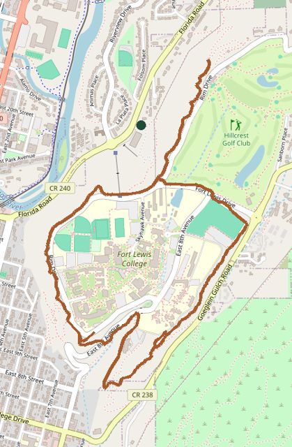 Mapped layout of Rim Trail
