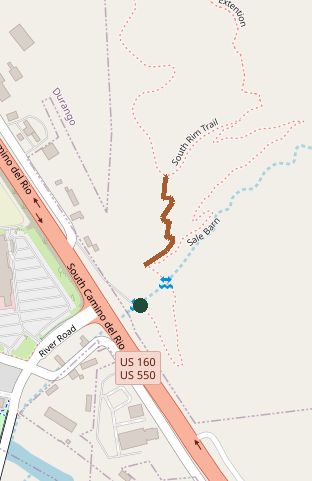 Mapped layout of South Rim Trail