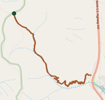 Mapped layout of Goulding Creek Trail
