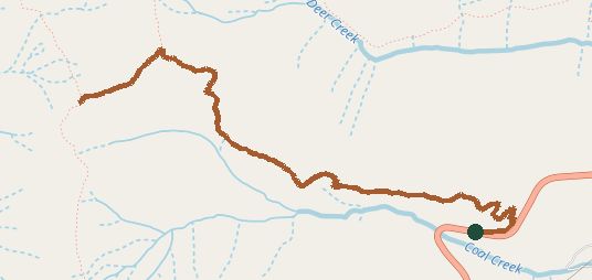 Mapped layout of Coal Creek Trail