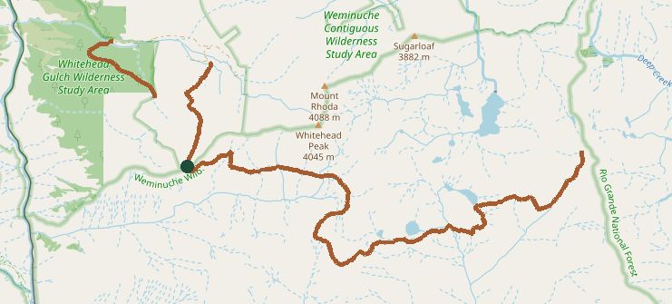 Mapped layout of Whitehead Trail